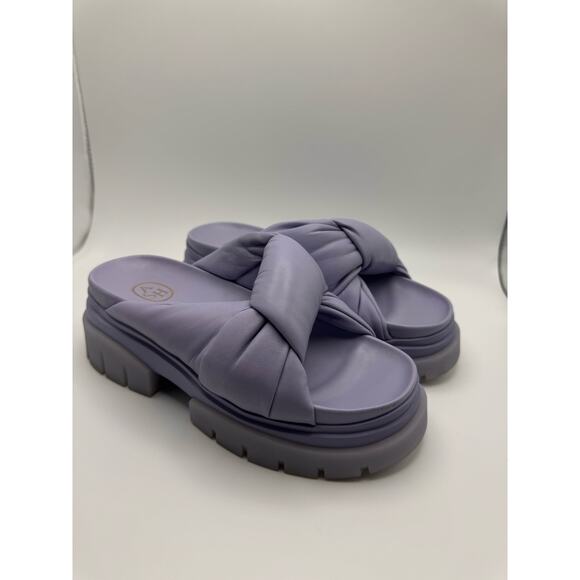 ASH Blue periwinkle Shilo Leather Slide Sandals size 37/ US 7 - Picture 7 of 13